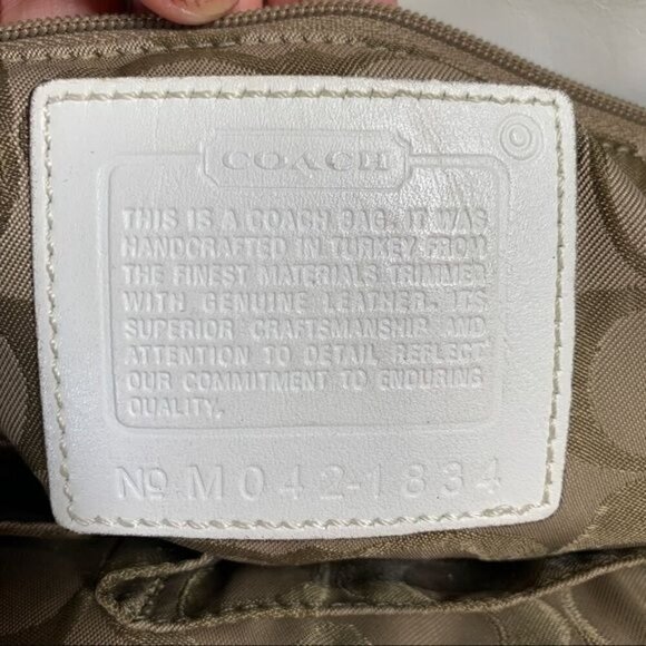 Coach Satchel Reversible Handles Ivory Canvas/Leather Trim M042-1834 - Picture 2 of 13